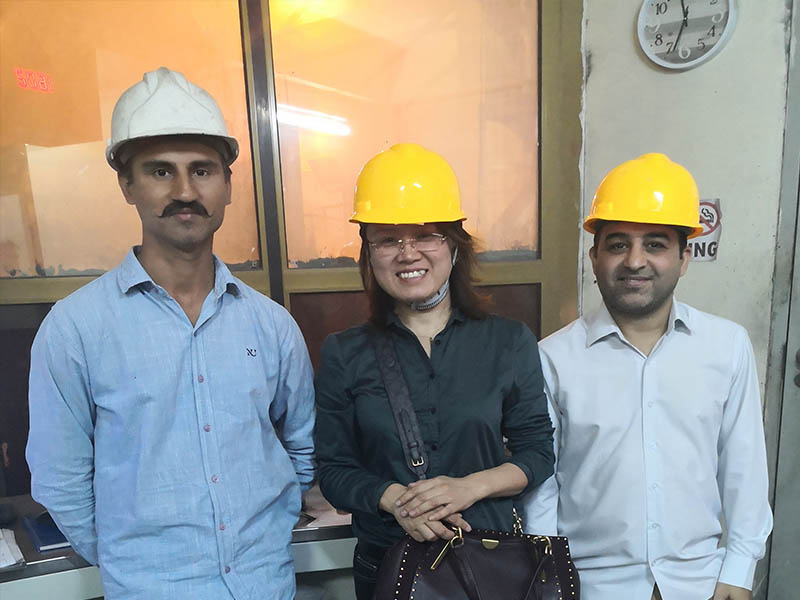 Group photo with customers